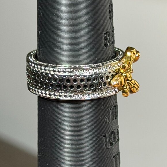 Honey Bee Honeycomb Statement Ring - size 9 - Picture 6 of 9